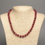 "Carnelian" Necklace, smooth round beads, diameter 8mm+/-, length 50cm+/-, made from white jade stone (synthetically dyed)