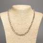 Necklace "Labradorite" smooth ball bead, diameter 6mm+-, length 50cm+- made from white jade stone (synth. dyed)