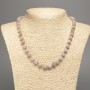 Necklace "Labradorite" smooth ball bead, diameter 8mm+-, length 50cm+- made from white jade stone (synth. dyed)