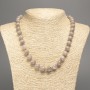 Necklace "Labradorite" smooth ball bead, diameter 10mm+-, length 50cm+- made from white jade stone (synth. dyed)