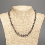 Necklace "Lavrikite" smooth ball bead, diameter 6mm+-, length 50cm+- made from white jade stone (synthetic dyed)