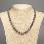 Necklace "Lavrikite" smooth ball bead, diameter 8mm+-, length 50cm+- made from white jade stone (synthetic dyed)