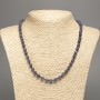 "Charoite" Necklace, smooth beads, diameter 6mm+/-, length 50cm+/-, made from white nephrite jade (synth. dyed)