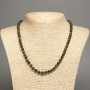 Green "Serpentine" Necklace, smooth beads, diameter 6mm+/-, length 50cm+/-, made from white nephrite jade (synth. dyed)