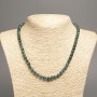 Blue Denim "Apatite" Necklace, smooth beads, diameter 6mm+/-, length 50cm+/-, made from white nephrite jade (synth. dyed)