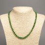 Green "Chrysoprase" Necklace, smooth beads, diameter 6mm+/-, length 50cm+/-, made from white nephrite jade (synth. dyed)