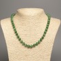 Green "Chrysoprase" Necklace, smooth beads, diameter 8mm+/-, length 50cm+/-, made from white nephrite jade (synth. dyed)
