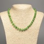 Green "Jadeite" Necklace, smooth beads, diameter 8mm+/-, length 50cm+/-, made from white nephrite jade (synth. dyed)