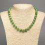 Green Necklace "Jadeite", Smooth Bead, 10mm± Diameter, 50cm± Length, Made from White Simulated Jade (Dyed)