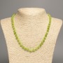 Green Necklace "Onyx", Smooth Bead, 6mm± Diameter, 50cm± Length, Made from White Simulated Jade (Dyed)