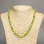 Green Necklace "Onyx", Smooth Bead, 8mm± Diameter, 50cm± Length, Made from White Simulated Jade (Dyed)