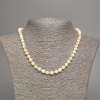Yellow-White Necklace "Selenite", Smooth Bead, 6mm± Diameter, 50cm± Length, Made from White Simulated Jade (Dyed)