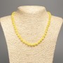 Lemon Yellow Necklace "Citrine", Smooth Bead, 6mm± Diameter, 50cm± Length, Made from White Simulated Jade (Dyed)