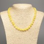 Necklace lemon yellow "Citrine" smooth round beads, diameter 8mm+/-, length 50cm+/- made from white jade stone (synthetic, dyed)