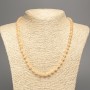 Necklace "Selenite" smooth round beads, diameter 6mm+/-, length 50cm+/- made from white jade stone (synthetic, dyed)