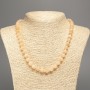 Necklace "Selenite" smooth round beads, diameter 8mm+/-, length 50cm+/- made from white jade stone (synthetic, dyed)