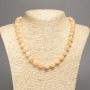 Necklace "Selenite" smooth round beads, diameter 10mm+/-, length 50cm+/- made from white jade stone (synthetic, dyed)