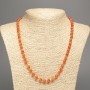 Necklace "Orange Coral" smooth round beads, diameter 6mm+/-, length 50cm+/- made from white jade stone (synthetic, dyed)