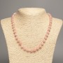 Necklace "Selenite" smooth bead, diameter 8mm+-, length 50cm+- made of white jade stone (synth. dyed)