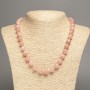 Necklace "Selenite" smooth bead, diameter 10mm+-, length 50cm+- made of white jade stone (synth. dyed)