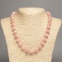 Necklace "Selenite" smooth bead, diameter 12mm+-, length 50cm+- made of white jade stone (synth. dyed)