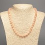 Necklace "Selenite" smooth bead, diameter 8mm+-, length 50cm+- made of white nephrite stone (synthetic dyed)