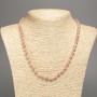 Necklace "Selenite" smooth bead, diameter 6mm+-, length 50cm+- made of white nephrite stone (synthetic dyed)