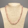 Necklace "Selenite" smooth bead, diameter 8mm+-, length 50cm+- made of white nephrite stone (synthetic dyed)
