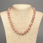 Necklace "Selenite" smooth bead, diameter 12mm+-, length 50cm+- made from white jade stone (synth. dyed)