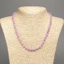 Necklace lilac "Kunzite" smooth bead, diameter 6mm+-, length 50cm+- made from white jade stone (synth. dyed)