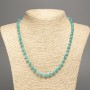 Necklace light green "Aquamarine" smooth bead, diameter 6mm+-, length 50cm+- made from white jade stone (synth. dyed)