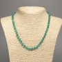 Green "Aquamarine" Necklace, Smooth Round Beads, Diameter 6mm+/-, Length 50cm+/-, White Jade Stone (Synthetic Dyed)