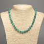Green "Aquamarine" Necklace, Smooth Round Beads, Diameter 8mm+/-, Length 50cm+/-, White Jade Stone (Synthetic Dyed)