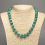 Green "Aquamarine" Necklace, Smooth Round Beads, Diameter 12mm+/-, Length 50cm+/-, White Jade Stone (Synthetic Dyed)