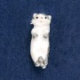 Kitten Brooch, grey and white acrylic, silver-tone metal 41x13mm