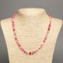 Necklace "Summer Colours" white-pink-russet smooth bead, diameter 6mm +/-, length 50cm +/- made from white jade stone (synth. dyed)