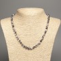 "Summer Colours" Necklace, white-grey smooth bead, diameter 6mm+/-, length 50cm+/- made of white jade stone (synth. dyed)