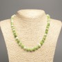 "Summer Colours" Necklace, white-green smooth bead, diameter 8mm+/-, length 50cm+/- made of white jade stone (synth. dyed)