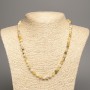 Necklace "Summer Colours" white-grey-yellow smooth bead, diameter 6mm+/-, length 50cm+/- made from white jade stone (synthetic dyed)
