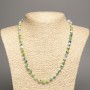 Necklace "Summer Colours" white-blue-green smooth bead, diameter 6mm+/-, length 50cm+/- made from white jade stone (synthetic dyed)