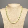 Necklace "Summer Colours" white-yellow-green smooth bead, diameter 6mm+/-, length 50cm+/- made from white jade stone (synthetic dyed)