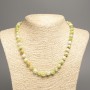 Necklace "Summer Colours" white-yellow-green smooth bead, diameter 8mm+/-, length 50cm+/- made from white jade stone (synthetic dyed)