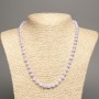 Necklace "Colours of Summer" Lilac Smooth Beads, Diameter 6mm+/-, Length 50cm+/-, White Jade (Synthetic Dyed)