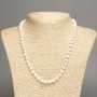 Necklace "Colours of Summer" Bright White Smooth Beads, Diameter 6mm+/-, Length 50cm+/-, White Jade (Synthetic Dyed)