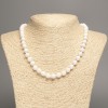 White Agate Necklace (Pressed) Smooth Beads, Diameter 8mm+/-, Length 47cm+