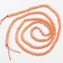 Small Synthetic Spinel Beads, Coral Faceted Round, Diameter 2mm+/-, on a Thread, Length 37cm