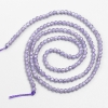 Small Synthetic Spinel Beads, Lilac Amethyst Faceted Round, Diameter 2mm+/-, on a Thread, Length 37cm