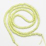 Small Synthetic Spinel Beads, Lime Yellow Faceted Round, Diameter 2mm+/-, on a Thread, Length 37cm