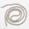 Small Synthetic Spinel Beads, Grey Faceted Round, Diameter 2mm+/-, on a Thread, Length 37cm