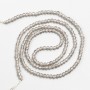 Small Synthetic Spinel Beads, Grey Faceted Round, Diameter 2mm+/-, on a Thread, Length 37cm
